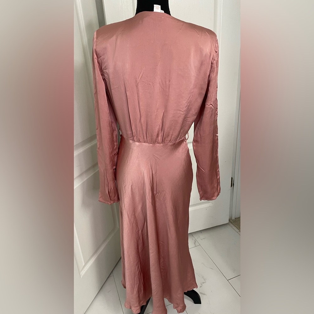 GHOST London vintage midi dress antique rose size S 40s elegant classy bride - Picture 8 of 10